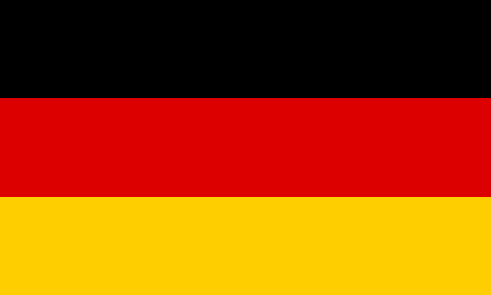 The national flag of the Federal Republic of Germany: Black, red, gold. Leading to the German website